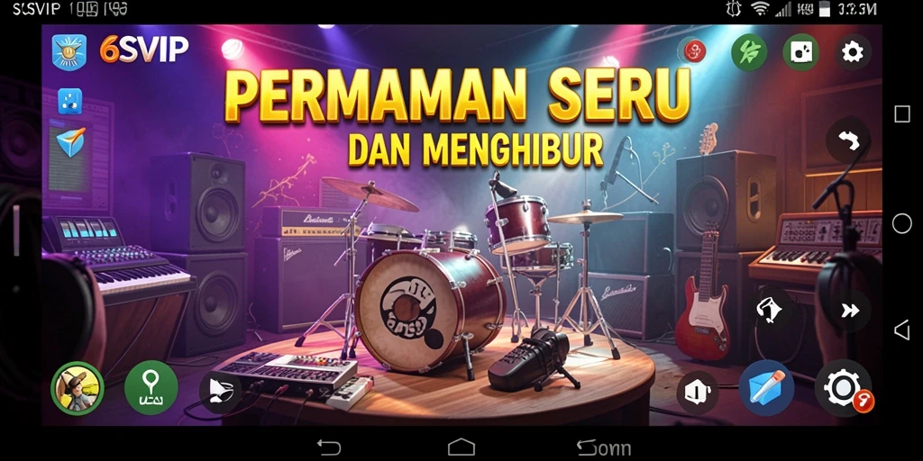 Gameplay seru 6SVIP dengan berbagai genre musik.