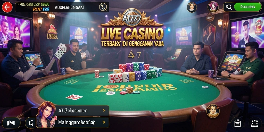 Screenshot utama AT777 menampilkan gameplay Live Casino yang menarik.
