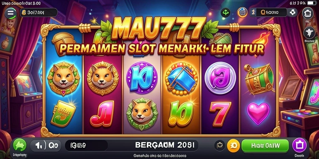 Tampilan gameplay seru MAU777 dengan berbagai tema slot.