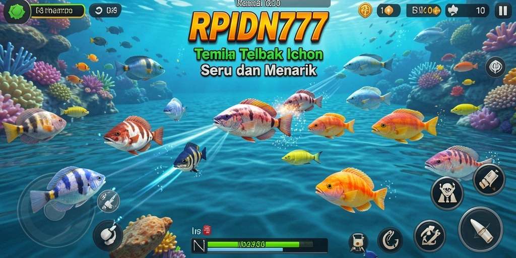 Screenshot gameplay RPIDN777 yang menunjukkan serunya menembak ikan.